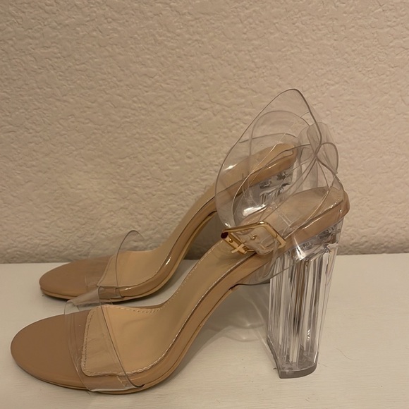 SHEIN Ankle Strap Chunky Heeled Clear Sandals - Picture 6 of 6